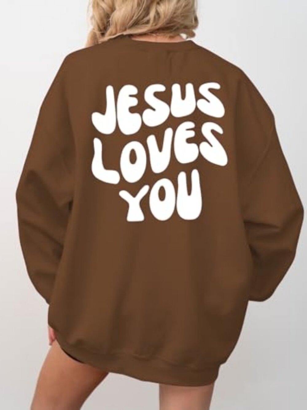 Christian Sweatshirt Women Jesus Loves You Sweatshirt Faith God Shirts Religious